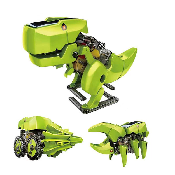 3-in-1 Solar Dinosaur Toy Robot DIY assemble STEM Building Toys Kids Gift