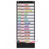 90x33cm Dry Erase Wall Organizer with 14 Time Management Cards Black