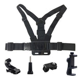 Mobile Phone Chest Mount Adjustable Harness Strap Holder with Rotating Phone Clip