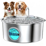 7L Stainless Steel Cat Dog Water Fountain Automatic Dispenser Style 1