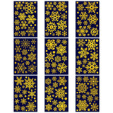 Christmas Window Clings – Snowflakes Static Stickers in Gold and Silver for Holiday Decorations Style 1