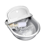 304 Stainless Steel Cattle Water Bowl 4L Automatic with Drain Hole