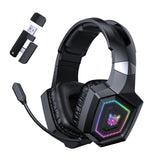 2.4GHz Wireless Gaming Headset with Flip Mic for PC Black