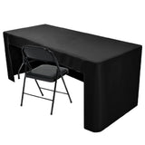 Fitted Polyester Table Cover 6 ft with Skirt for Conferences Trade Shows Black