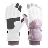 Pair of Warm Plush Touch Screen Winter Ski Gloves Snow Gloves Riding Gloves Purple