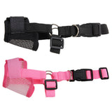 2Pcs Dog Muzzle Mouth Cover Anti Bite Barking Chewing Mesh for Small Medium Large Dogs Black+Pink