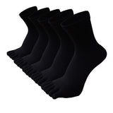 5 Pairs of Mens Breathable Five Toe Socks Black
