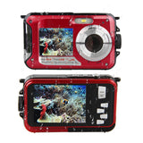 1080P Digital Underwater Camera with Dual Screen and 32GB TF Card Red