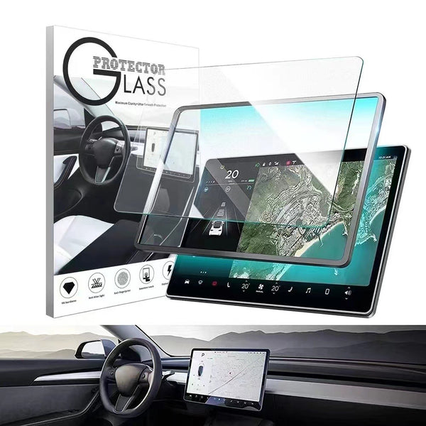 Clear Tempered Glass Screen Anti Fingerprint Protector Compatible with Tesla Model 3 Model Y