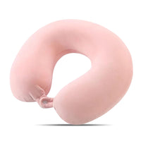 Travel Neck Pillow Memory Foam U Shaped Pillow for Flights Road Trips Office Pink