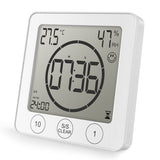 Digital Hygrometer Thermometer Clock with Timer for Bathroom Shower Kitchen