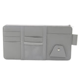 Car Sun Visor Organizer with License & Sunglasses Holder Gray
