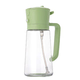 470ml 2-in-1 Oil Sprayer Bottle for Cooking Glass Oil Dispenser Bottle for Kitchen Green