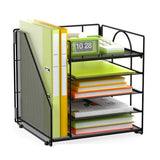 Five Layer Desk File Organizer for Paper and Mail Sorting Black