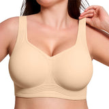 Bras for Women Supportive Wireless Push Up Bra Full Coverage No Underwire Seamless Plus Size for Women Skin Tone