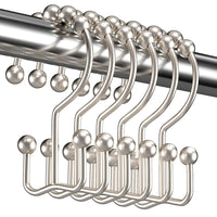 12Pcs Set Shower Curtain Hooks Metal Double Glide Shower Hanging Rings for Shower Rods