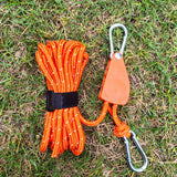 5M Adjustable Fast Release Pulley Camping Rope Camping Tent Guy Line for Canopy Orange