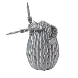3D Printed Dragon Egg Decoration with Dragon Chinese Style Ornament Silver