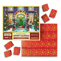 24 Days Advent Calendar 1008Pcs Christmas Puzzle Countdown Calendar Xmas Jigsaw Puzzle Style 1