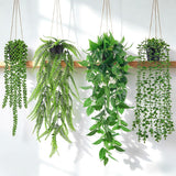 4 PCS Fake Plants Hanging Artificial Hanging Plants for Wall Room Balcony Office