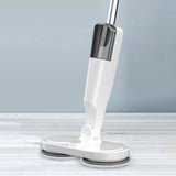 Cordless Electric Spray Mop Spin Cleaning Scrubber with Detachable Tank for Hardwood Floor White