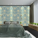 3 Meters Self Adhesive Wallpaper Peel and Stick Non Woven Wall Sticker for Living Room Bedroom Study Kitchen Blue