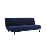 Stretch Armless Cover Sofa Bed Slipcover Protector Elastic Futon Protector Blue