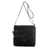 Multipockets Zipper Crossbody Purses Casual Nylon Shoulder Bag for Women Daily Handbag Black