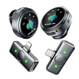 Dual Receivers Mini Lavalier Microphone with Magnetic Clip