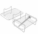 2PCS Square Air Fryer Rack Stackable Multi-Layer Stainless Steel Stand