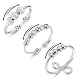3Pcs Fidget Ball Ring Spinner Rotating Adjustable Opening
