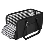 Oxford Fabric Center Console Pet Seat Carrier for Small Dogs Cats Black