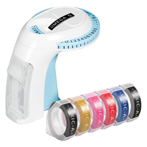 Portable Embossing Label Maker with 6 Rolls Tapes DIY Crafting Label Printer for Home Office