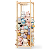 Stuffed Animal Storage Organizer Wooden Cute Zoo Toy Holder for Bedrooms Playrooms