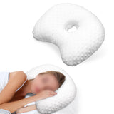Ear Piercing Pillow with an Hole for Side Sleeper White