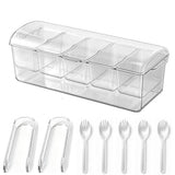 5 Compartment Chilled Food Box Salad Tray with Lid for Picnics