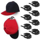 10 PCS Adhesive Hat Hooks for Wall for Baseball Caps Black