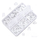 6 Styles 600Pcs Silicone Earring Backs Clear Soft Plastic Rubber Earring Backings with Storage Box