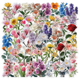 100 Pcs Natural Flower Stickers for Scrapbooking Self-Adhesive DIY Water Bottle Cards Decoration