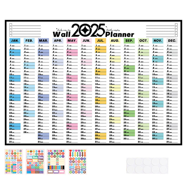 2025 Paper Wall Calendar 12 Months Schedule Planner Calendar for Organizing and Planning Style 1