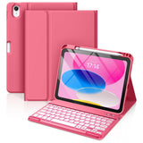Bluetooth Keyboard Case Compatible With iPad 11th 10th Gen A16 Backlit Cover Pink