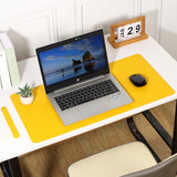 Large PU Leather Gaming Keyboard Mouse Pad Mat for Office Home Lemon Yellow