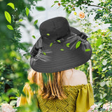 Solar Rechargeable Fan Hat with Dual Fans for Fishing Camping Outdoor Black