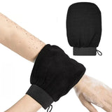 2Pcs Moroccan Exfoliating Gloves – 100 Percent Viscose Body Scrub Bath Mitts Black