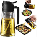 2PCS Glass Oil Sprayer for Cooking Kitchen Clear