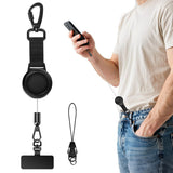 Anti-theft Phone Tether Phone Lanyard Retractable Steel Line with Locking Carabiner and Metal 360 Degree