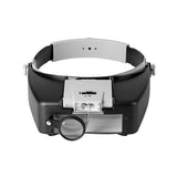 Magnifying Glass Lens with LED Light Lamp Visor Head Loupe Jeweler Headworn Magnifier