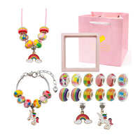 16 Pcs DIY Bracelet Kids Charm Bracelet Making Kit Beads Bracelet DIY Craft Multicolor
