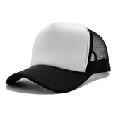 Adjustable Baseball Cap Breathable Mesh Trucker Hat for Outdoor Black