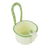 Colander Strainer Skimmer Basket Filter Drain Kitchen Sink Rack with Quick Release Bottom Green